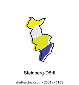 mapa de Steinberg Dorfl City moderno com contorno, Alto detalhado vetor ilustração Design Template