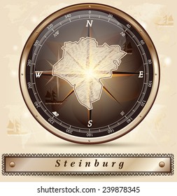 Map of Steinburg with borders in bronze