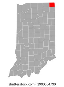 Mapa de Steuben en Indiana en blanco