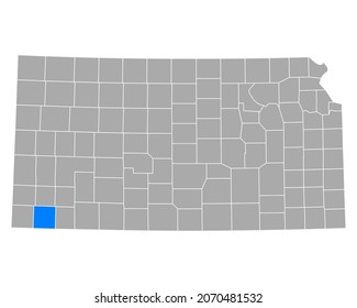 Mapa de Stevens en Kansas en blanco