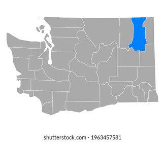 Map of Stevens in Washington on white