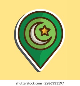map sticker ramadan edition pack, editable cartoon style sticker vector