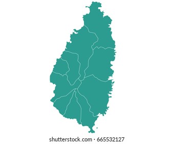 map of STLucia isolated on white background