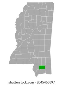 Mapa de piedra en Mississippi en blanco