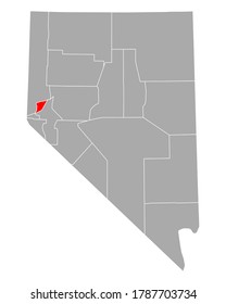 Map of Storey in Nevada on white
