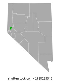 Map of Storey in Nevada on white