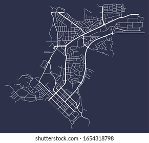 Map of streets of Darwin, Northern Territory, Australia in vector