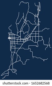 Map of streets of Kelowna, British Columbia, Canada