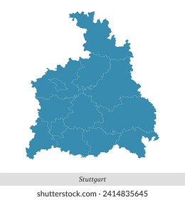 map of Stuttgart is a region in Baden-Württemberg state of Germany with borders municipalities