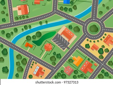 Map Of Suburb Village For Sold Real Estate Design. Jpeg Version Also Available In Gallery