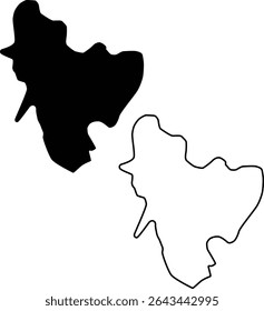 Map of Success Lake Connecticut USA Silhouette Flat and Outline Design
