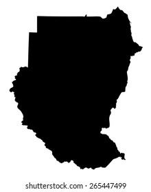 Map of Sudan. Africa 