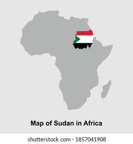 Mapa de Sudán en África ilustraciones vectoriales aisladas