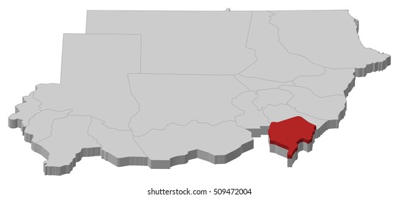 Map - Sudan, Blue Nile - 3D-Illustration