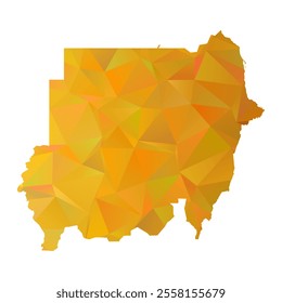 Map of Sudan - Gold Polygonal Design For Your. Vector illustration eps 10.