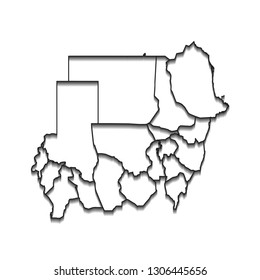 Map of Sudan - High detailed on white background. Abstract design vector illustration eps 10.