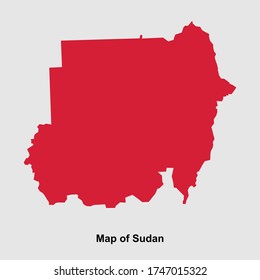 Map of Sudan isolated vector illustration