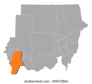 Map - Sudan, South Darfur
