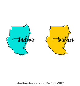 Map of Sudan Vector Design Template.