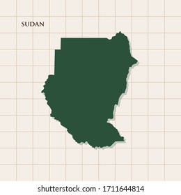 Map of Sudan vector design template
