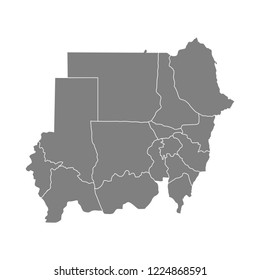 Map of Sudan , vector illustration