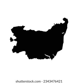 El mapa del condado de Suffolk aislado sobre fondo blanco. Ilustración del vector