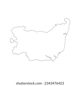 The map of the Suffolk county isolated on white background. Vector illustration