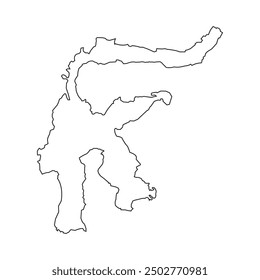 Mapa del diseño de símbolos de la Ilustración vectorial de la isla de Sulawesi