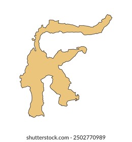 Mapa del diseño de símbolos de la Ilustración vectorial de la isla de Sulawesi