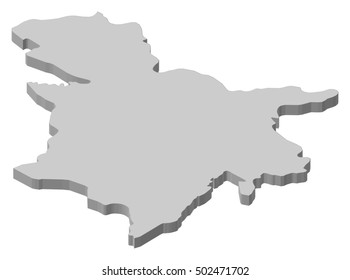 Map - Sulaymaniyah (Iraq) - 3D-Illustration