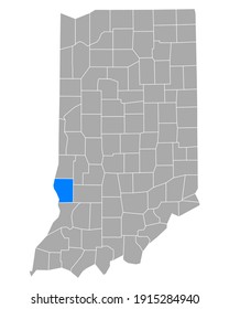 Mapa de Sullivan en Indiana en blanco