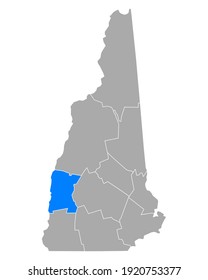 Map of Sullivan in New Hampshire on white