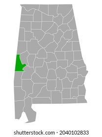 Mapa de Sumter en Alabama sobre blanco
