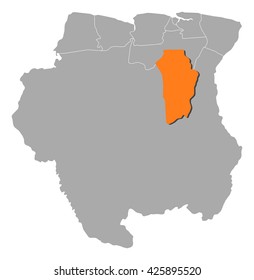 Map - Suriname, Brokopondo
