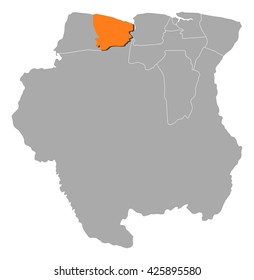 Map - Suriname, Coronie