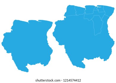 Map - Suriname Couple Set , Map of Suriname,Vector illustration eps 10.