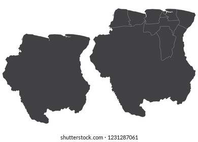 Map - Suriname Couple Set , Map of Suriname,Vector illustration eps 10.