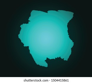 Map of Suriname green vector isolated on dark background. High detailed green vector map, Suriname symbol for your web site design map - Vector illustration eps 10.