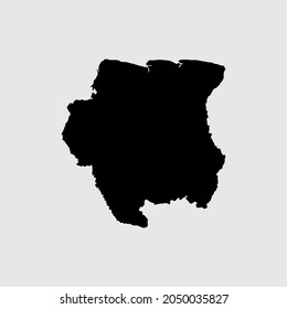 Map of Suriname outline silhouette vector illustration

