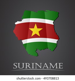 Map of suriname. vector illustration