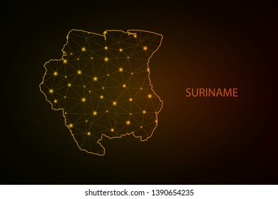 Map of Suriname.  Vector Illustration EPS10. - Vector 