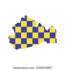 El mapa del condado de Surrey con su bandera aislada en fondo blanco. Ilustración del vector