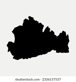Map of Surrey - England - United Kingdom region outline silhouette graphic element Illustration template design
