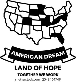 The map is surrounded by a ribbon