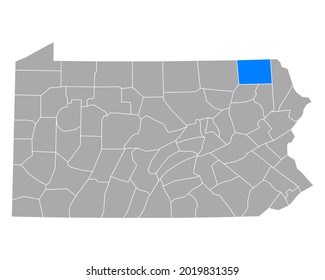 Map of Susquehanna in Pennsylvania on white