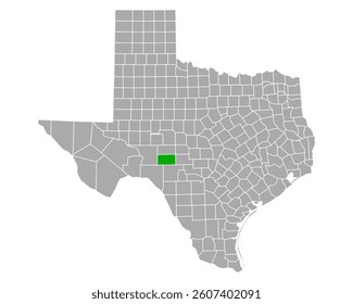 Map of Sutton in Texas on white