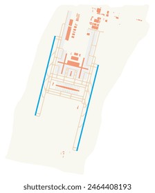 Map of Suvarnabhumi Airport (Thailand). IATA-code: BKK. Airport diagram with runways, taxiways, apron, parking areas and buildings. Map Data from OpenStreetMap.