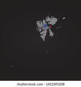 map – Svalbard and Jan Mayen map. Vector illustration eps 10. - Vector