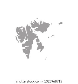 Mapa de Svalbard - Ilustración vectorial de Noruega