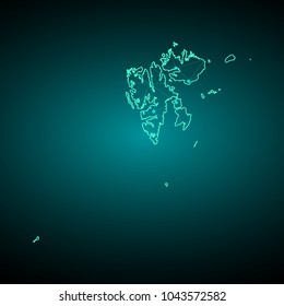 Map of Svalbard. Wire frame 3D mesh polygonal network line, design sphere, dot and structure. communications map of Svalbard. Vector Illustration EPS10.